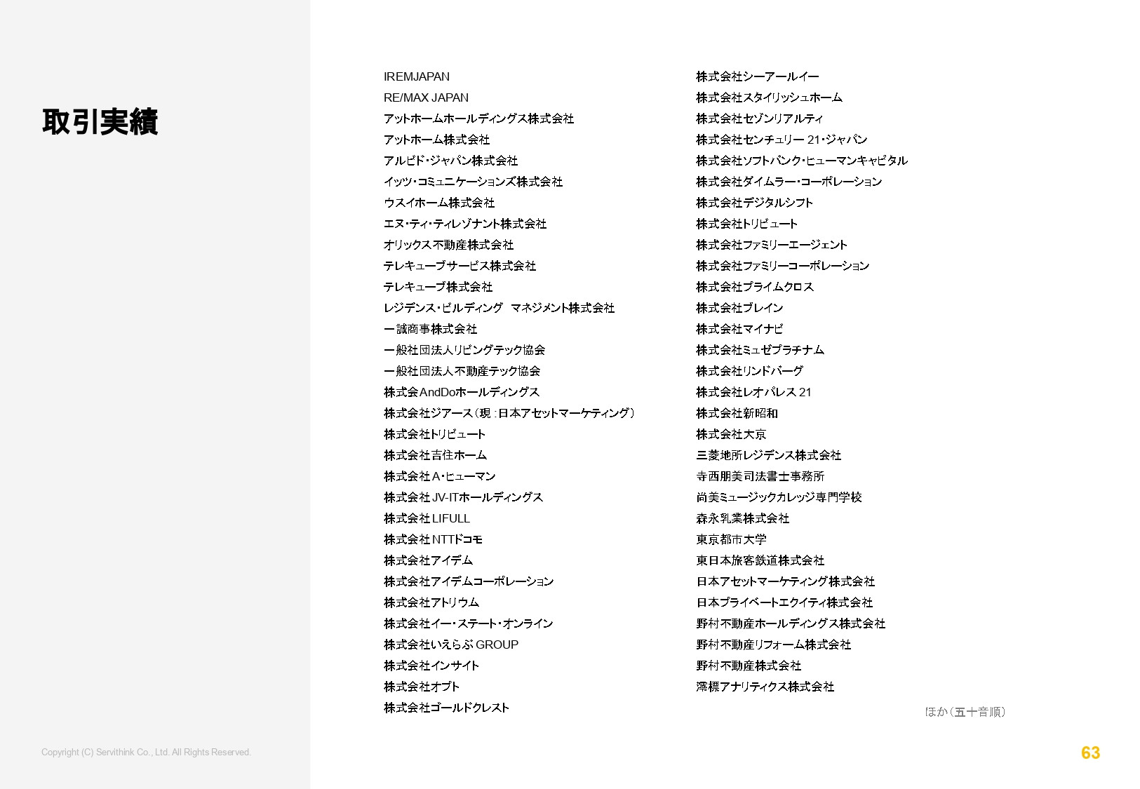 株式会社サービシンク - 会社案内 - {(62 + 1)}ページ目