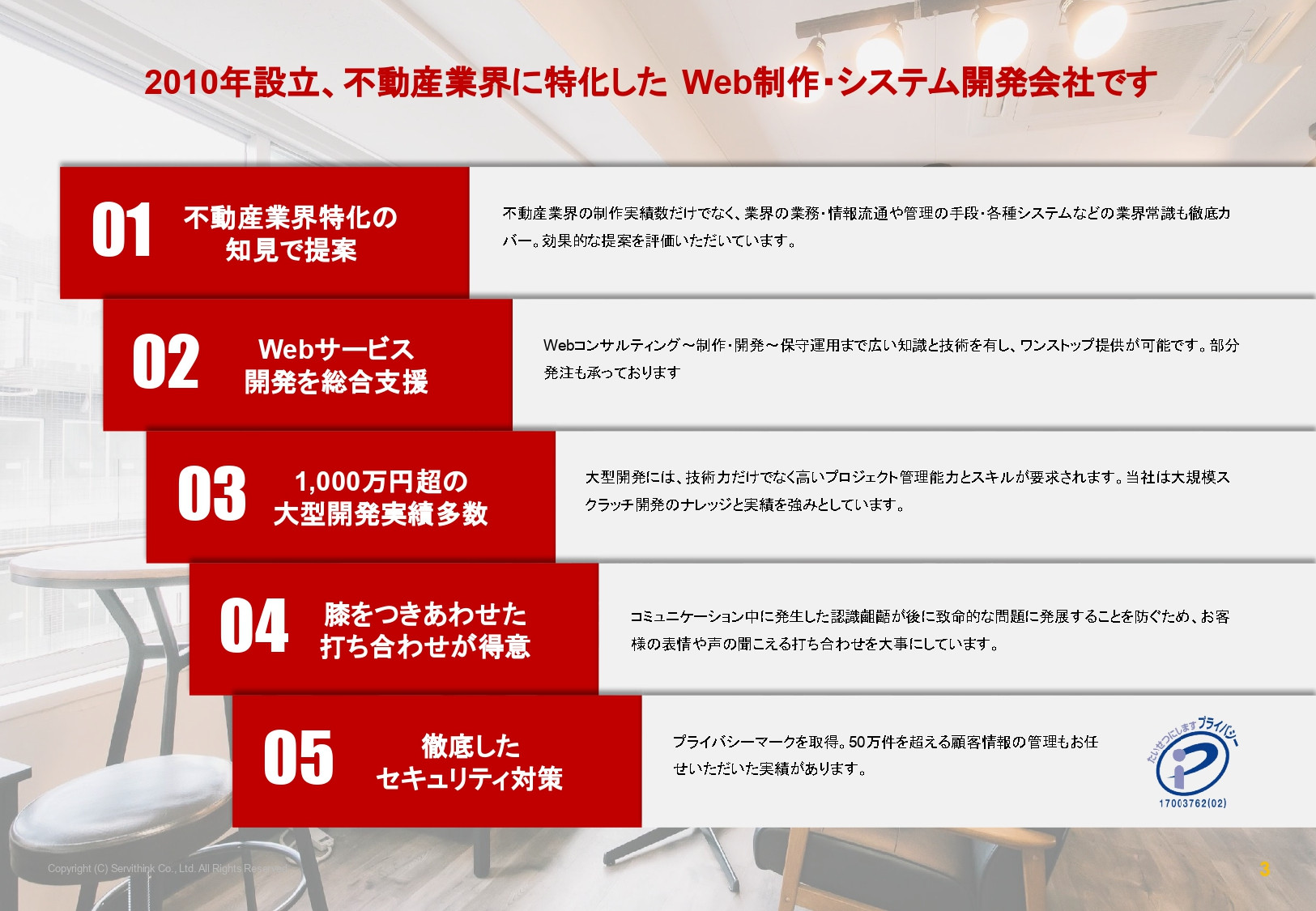 株式会社サービシンク - 会社案内 - {(2 + 1)}ページ目