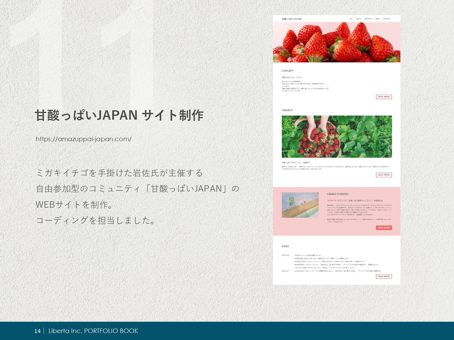 リベルタ株式会社 - ポートフォリオ - {(13 + 1)}ページ目