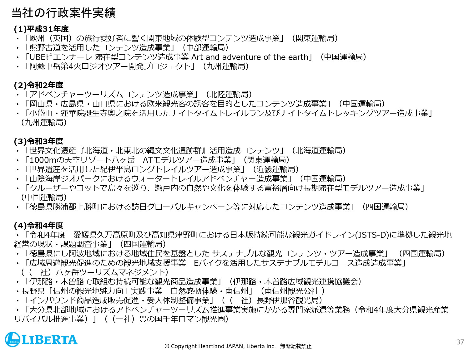 リベルタ株式会社 - 会社紹介資料 - {(36 + 1)}ページ目