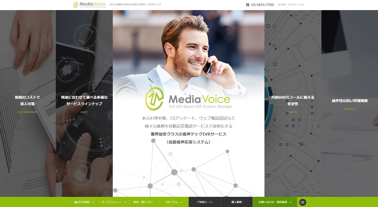 MediaVoiceの費用例（着信IVR）：基本パッケージは250,000円