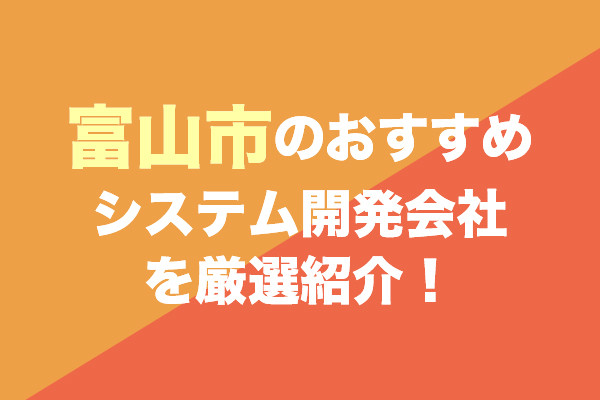 富山市のシステム開発会社おすすめ8社を厳選紹介！