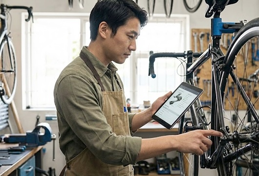 自転車小売店クラウドPOSシステムのスクショ