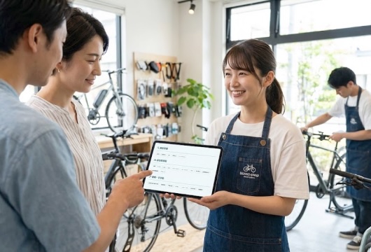 自転車小売店クラウドPOSシステムのスクショ