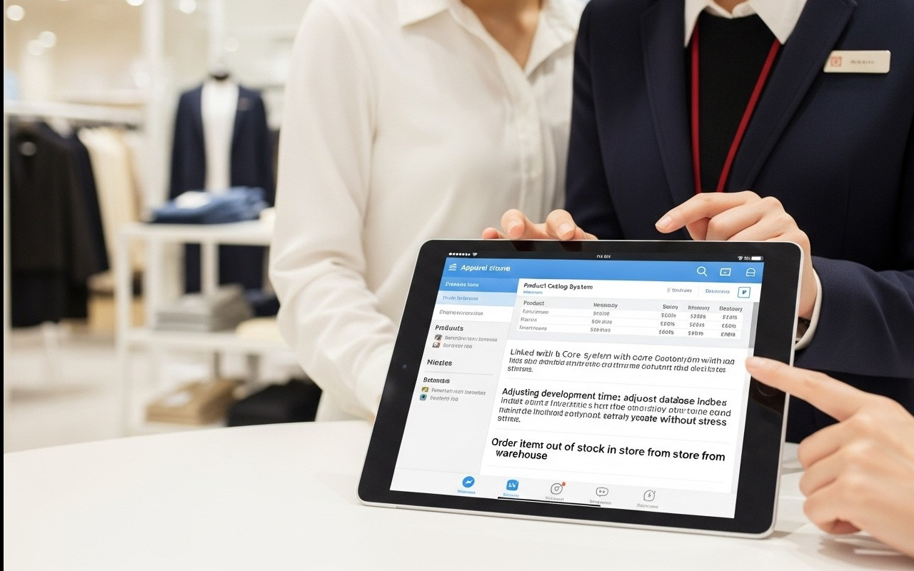 アパレル店舗向け商品カタログシステムのスクショ