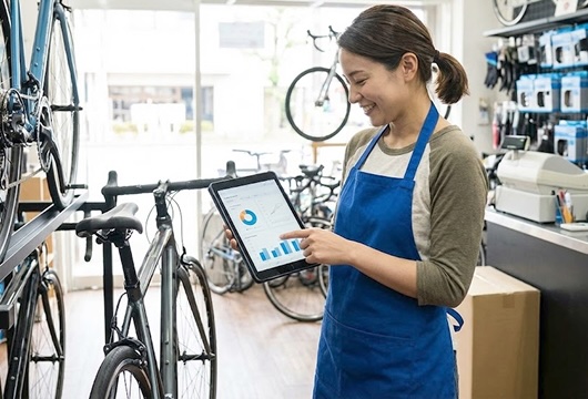 自転車小売店クラウドPOSシステムのスクショ