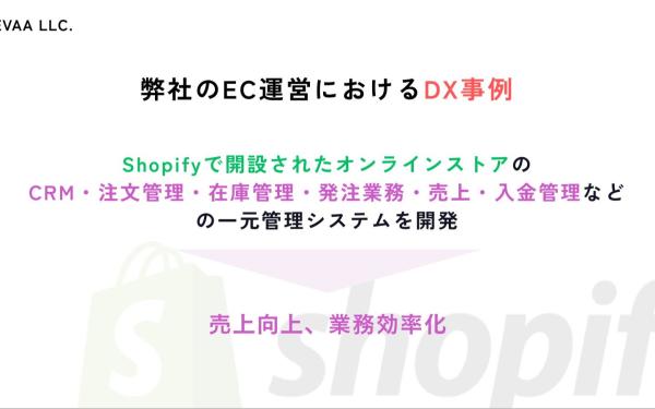 合同会社NEVAAの実績 - 自社ECの一元管理システム（Shopify連携）