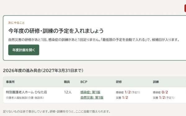 介護・障害福祉の事業所向け BCP 研修・訓練の記録クラウド「BCP訓練キロク」